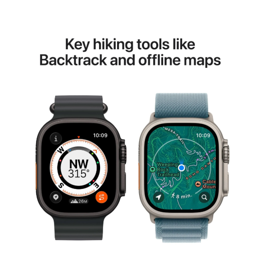 Apple Watch Ultra 3 49mm GPS + Cellular – Natural Titanium Case with Anchor Blue Ocean Band