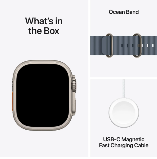 Apple Watch Ultra 3 49mm GPS + Cellular – Natural Titanium Case with Anchor Blue Ocean Band