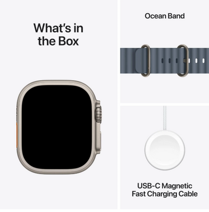 Apple Watch Ultra 3 49mm GPS + Cellular – Natural Titanium Case with Anchor Blue Ocean Band