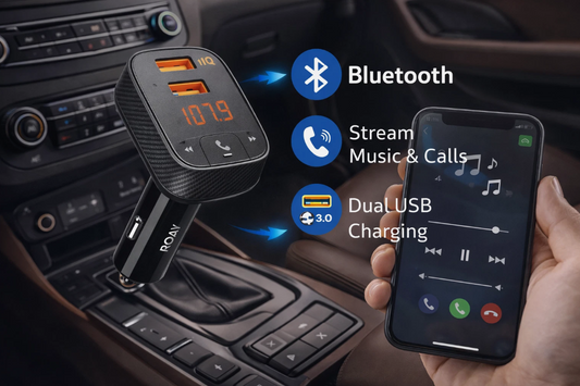 F2 Smart Charge Bluetooth FM Transmitter Wireless Audio Adapter Car SUV