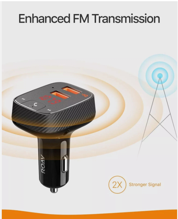 F2 Smart Charge Bluetooth FM Transmitter Wireless Audio Adapter Car SUV