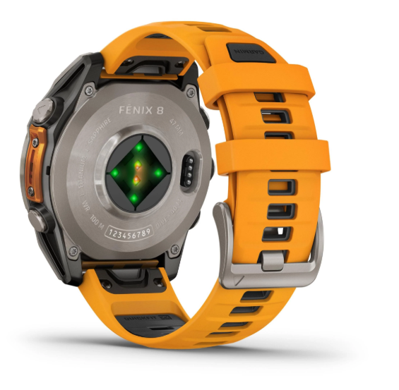 Garmin fēnix 8 47mm AMOLED Sapphire Titanium – Spark Orange & Graphite Band