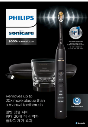 Philips Sonicare DiamondClean 9000 Electric Toothbrush with Smart App – Black